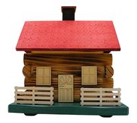 Fumoir XL Fait à la Main, Figurine de Fumeur, Fumeur, mâle-encens, cabane décorative, Maison de Ski, Maison en cône d'encens en Bois Marron Clair, L x l x H 18 x 16 x 21 cm
