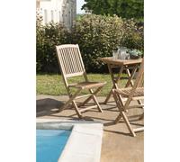 Fun - ensemble de 2 chaises de jardin lombock en bois teck
