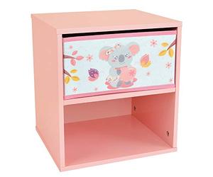 Fun House 713301 Cally Mimi Koala Chevet/Table de Nuit avec tiroir H.36 X L. 33 X P. 30 CM pour Enfant, Gris