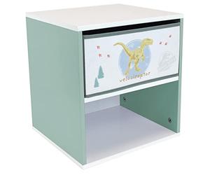 Fun House Enfant 713508 Jurassic World Chevet/Table de Nuit avec tiroir H.36 X L. 33 X P. 30 CM, Bois d'ingénierie, Vert