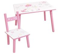 Fun House Enfant 713527 Licorne Table H.41, L.61 42 cm avec Une Chaise H.49,5 x L.31 x P.31,5 cm, Rose