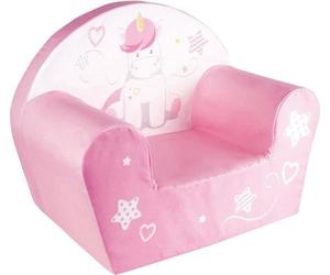 FUN HOUSE Fauteuil Club Enfant Licorne, Pour Fille dès 3 Ans, En Tissu Polyester avec Housse Lavable, Dimensions 52 x 33 x 42 cm