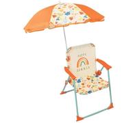 FUN HOUSE Fruity's Chaise pliante camping avec parasol - H.38.5 xl.38.5 x P.37.5 cm + parasol ø 65 cm - Pour enfant