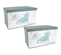 FUN HOUSE JURASSIC WORLD Lot de 2 coffres à jouets verts pour enfants 34x55,5x34,50 cm Vert G