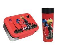 FUN HOUSE - MIRACULOUS - 700058 Lot gourde thermos et boite goûter en inox Rouge G