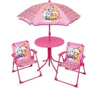 FUN HOUSE PAT'PATROUILLE Salon de jardin - 1 table 46xø46 cm, 2 chaises H.53xL.38,5xP.37,5cm et 1 parasol