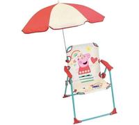 FUN HOUSE Peppa Pig Chaise Pliante avec Parasol - H.38.5 xl.38.5 x P.37.5 cm + parasol ø 65 cm - Pour enfant