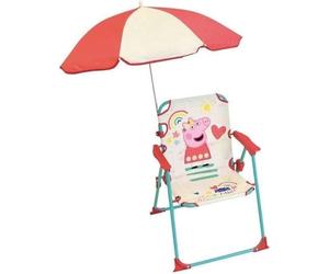 FUN HOUSE Peppa Pig Chaise Pliante avec Parasol - H.38.5 xl.38.5 x P.37.5 cm + parasol ø 65 cm - Pour enfant