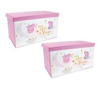 FUN HOUSE - PEPPA PIG - Lot de 2 coffres à jouets roses pour enfants 34x55,5x34,50 cm Rose G