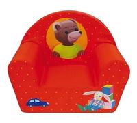 Fun House Fauteuil club Petit Ours Brun pour enfant H42×L52×P33 cm Déhoussable Lavable Rouge