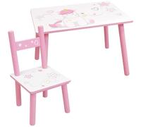 FUN HOUSE - Table licorne H 41,5 cm x L 61 cm x P 42 cm avec une chaise