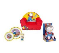 FUN HOUSE - T'CHOUPI - Coffret Fauteuil club + ensemble repas (assiette, bol, verre) + Peluche 30 cm pour enfants et bébés G