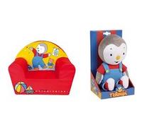 FUN HOUSE - T'CHOUPI - Coffret Fauteuil club pour enfants + Peluche 30 cm Rouge G