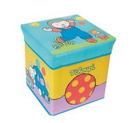 FUN HOUSE | T’CHOUPI Pouf Coffre Jouets Enfant 30x30x30 cm | Tabouret avec Ardoise Amovible et Décor T’choupi | Rangement, Assise et Surface de Jeu | Dès 2 Mois | Mobilier Compact | Licence Officielle