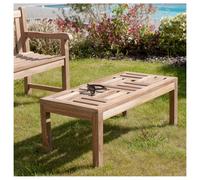 Fun - table basse de jardin rectangulaire 100x50cm en bois teck