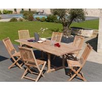 FUN - Table de jardin 10 pers. - rect. Ext. 180/240 en bois Teck