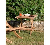 Fun - table pique nique de jardin carrée 50x50cm en bois teck