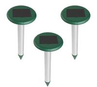 Funabridge Lot de 3 répulsifs solaires Gopher à ultrasons avec batterie, design haute puissance pour une large couverture, piquets d'extérieur résistants aux intempéries, 32,5 x 15,5 cm