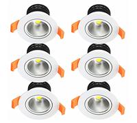 FunBegin Spot Led Encastrable Salle Bain IP44 Etanche Pour Douche Spote de Cache Blanc Encastré Plafond Orientable Dimmable Eclairage 230v Extra Transformateur 7W 6000k Lumière Blanche Froid 6 Pack
