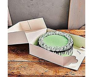 FunCakes Boîte à Gâteau Blanc: Boîte à gâteau carrée, Avec fenêtre, Convient pour les gâteaux hauts, 32x32x11,5 cm, 2 boîtes