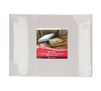 FunCakes Boîte à Gâteau - Boîte de Transport en Carton Blanc avec Couvercle Amovible & Côtés Pliables - Boîte de Rangement Réutilisable pour Gâteaux - 50 x 40 x 15 cm