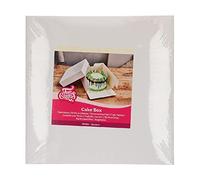 FunCakes Cake Box Blanc : Boîte à gâteaux carrée, Couvercle séparé, Convient aux gâteaux décorés, 28x28x15 cm, 1 pièce