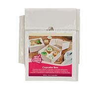 FunCakes Cupcake Box 4 White: Convient pour 4 cupcakes, une boîte en carton, une boîte cadeau cupcakes et muffins, 3 boîtes et 3 inserts.