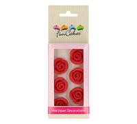 FunCakes Décorations en Pâte d’Amande Roses Rouges Prêt à l'Emploi Gâteaux sans Gluten 50 g FC74007