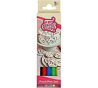 FunCakes Food Pen Couleurs Primaires Set/5: für dicke und dünne Linien, Essbarer Stift für Kekse , Kuchen, Fondant und mehr, ideal zum Personalisieren, Halal-zertifiziert