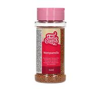 FunCakes Nonpareils Or: Sprinkles de gâteau, bon goût, parfait pour la décoration de gâteaux, des centaines et des milliers de sprinkles. 80 g.