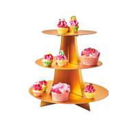 FunCakes Presentoir Cupcake Or: 3 Etages Presentoir à Gâteau, Cupcakes et Muffins Tour à D'affichage Dessert Support en Carton pour Mariage, Anniversaire, Fête