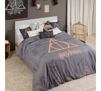 FUNDA NÓRDICA CON BOTONES 100% ALGODÓN MODELO DEATHLY HALLOWS PARA CAMA DE 135/140 (220X240 CM)