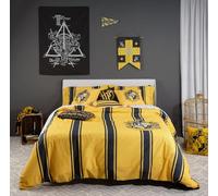 FUNDA NÓRDICA CON BOTONES 100% ALGODÓN MODELO HUFFLEPUFF RAYAS PARA CAMA DE 180 (260X240 CM)
