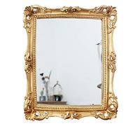 Funerom Miroir décoratif Vintage 27,9 x 24,1 cm, Miroir de Maquillage Mural et de Table, carré doré Antique