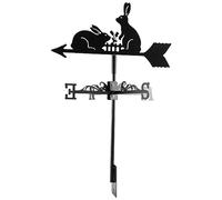 Funfob Girouette en Fer Animal, Girouette Lapin, Girouette de Toit, Indicateur de Direction du Vent, Accessoires de DéCoration de Toit