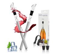 FungLam Kit de refroidissement professionnel 5 en 1 avec tige de refroidissement en acier inoxydable, 2 bâtons de refroidissement, 2 bouchons de bouteille et 1 coupe-capsule - Coffret cadeau parfait