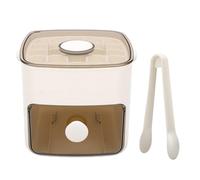 Funien Bac à Glaçons Machine à Glaçons Moule 48 Grilles Double Couche Boîte de Rangement Portable Facile Presser [Marque] Pelle Couvercle étanche pour Congélateur Camping (Blanche)