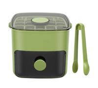 Funien Bac à Glaçons Machine à Glaçons Moule 48 Grilles Double Couche Boîte de Rangement Portable Facile Presser [Marque] Pelle Couvercle étanche pour Congélateur Camping (Verte)