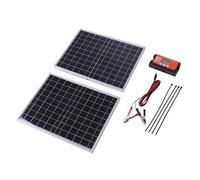 Funien Kit de Panneau Solaire 30 W, Contrôleur de Charge Efficace pour Téléphones et Banques D'alimentation, Chargeur Batterie Solaire Extérieur avec Cadre en Aluminium pour le Camping et la Randonnée