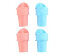 Funien Support de Cuillère à Cornet de Crème Glacée, 4 Pièces, Couleurs Amusantes, Parfait pour les Desserts Glacés des Enfants, 3,9 Pouces, Rose Bleu