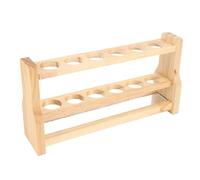 Funien Support de Tube à Essai en Bois Support de Tube à Essai Stockage en Bois Pin 6 Trous Aspect Naturel avec Conception Résistante (31mm)