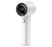 FUNJEO GF02 Ventilateur portable, vitesse (1-199) niveaux de vent réglables, charge rapide 2.0, batterie de 3500 mAh, pour voyage/sport/camping/travail (blanc)
