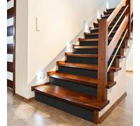 funlife Autocollants pour contremarches d'escalier en longues bandes effet faux bois noir à décoller et coller, autocollants pour contremarches d'escalier en vinyle auto-adhésif pour entrée