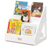 FUNLIO Bibliothèque Montessori pour les tout-petits de 1 à 5 ans, Avec poignée & Dispositif anti-basculement, Bibliothèque en pin haut de gamme, Bibliothèque pour enfants pour ertifiéCE-Blanc