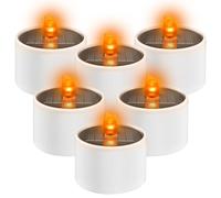 Funmo Lot de 6 Bougies Solaires Extérieures, Bougies LED Étanches Rechargeables, Chauffe-plat à bougie, Lampe bougie LED sans flamme Pour l'extérieur, mariage, domestico, fête, decorazione de Noël