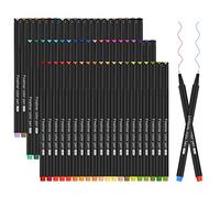 Funnasting Ensemble de Stylos Couleur, 60 Stylo Feutre Pointe Fine, Ensemble de Stylos Fineliner 0,4 mm pour Bullet Journal Planner Note Calendar Coloring