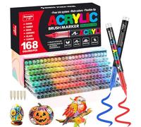 Funnasting Feutre Acrylique, 168 Couleur Stylos Acrylique, Pointe Pinceau