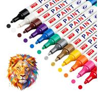 Funnasting Marqueur Indélébile, 12 Couleur Marqueur Permanent | Feutre Permanent à Base d'huile Imperméables pour la Peinture sur pierres, bois, tissu, plastique, tasses
