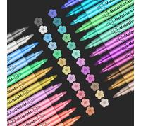 Funnasting Marqueurs Métalliques Feutres, 24 Couleurs Feutre Metallique