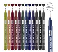 Funnasting Stylo Feutre Pointe Fine, 12 Rétro Feutre Fin, 0.5mm Fineliner